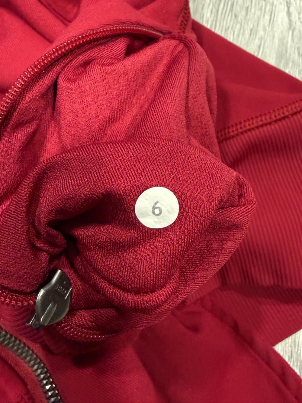 Lululemon Red Asymmetrical Zip Hooded Jacket Size 6 - Picture 7 of 7
